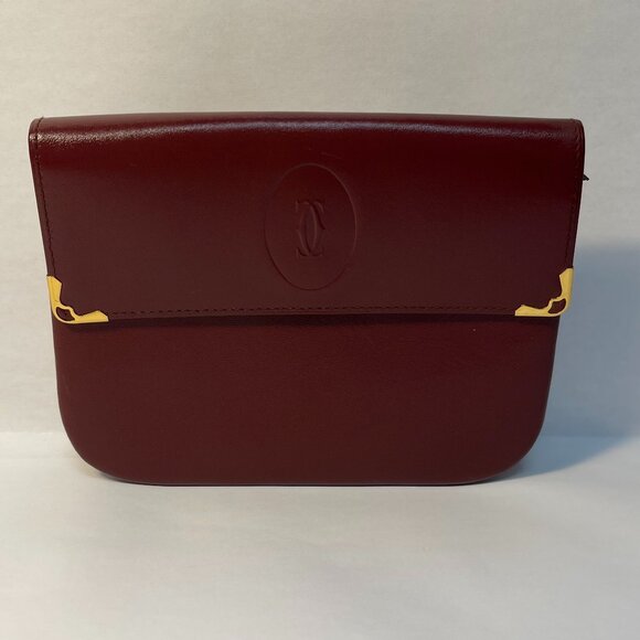 CARTIER Vintage Must de Cartier Bordeaux Leather Wallet - Preowned - Picture 1 of 14